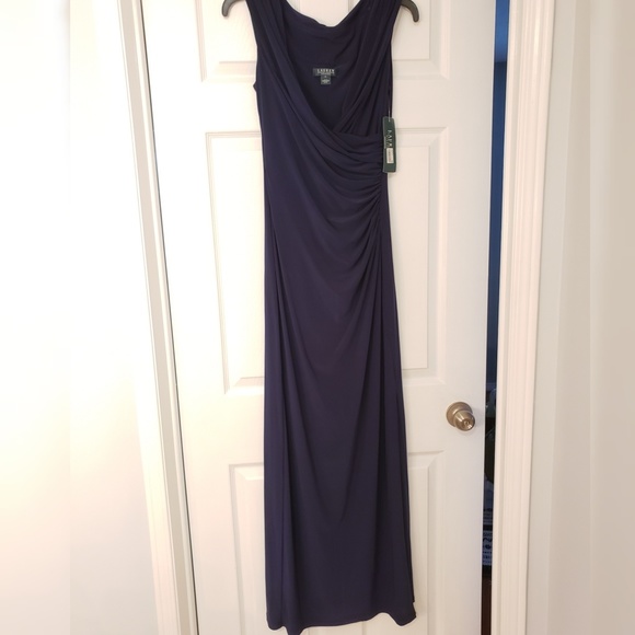 🐴Lauren by Ralph Lauren Navy floor length evening dress - Picture 2 of 4